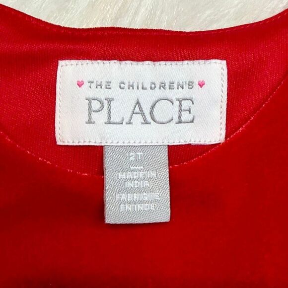 Children’s Place Red Velvet Striped Holiday Tutu Dress Sz 2T Christmas Preowned - Picture 4 of 5